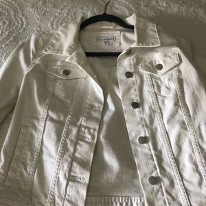 Ann Taylor Loft white Jean jacket